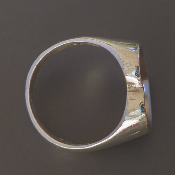 Vintage TAXCO Sterling Open-Heart Signet Ring — Size ~7.25 - Picture 7 of 12